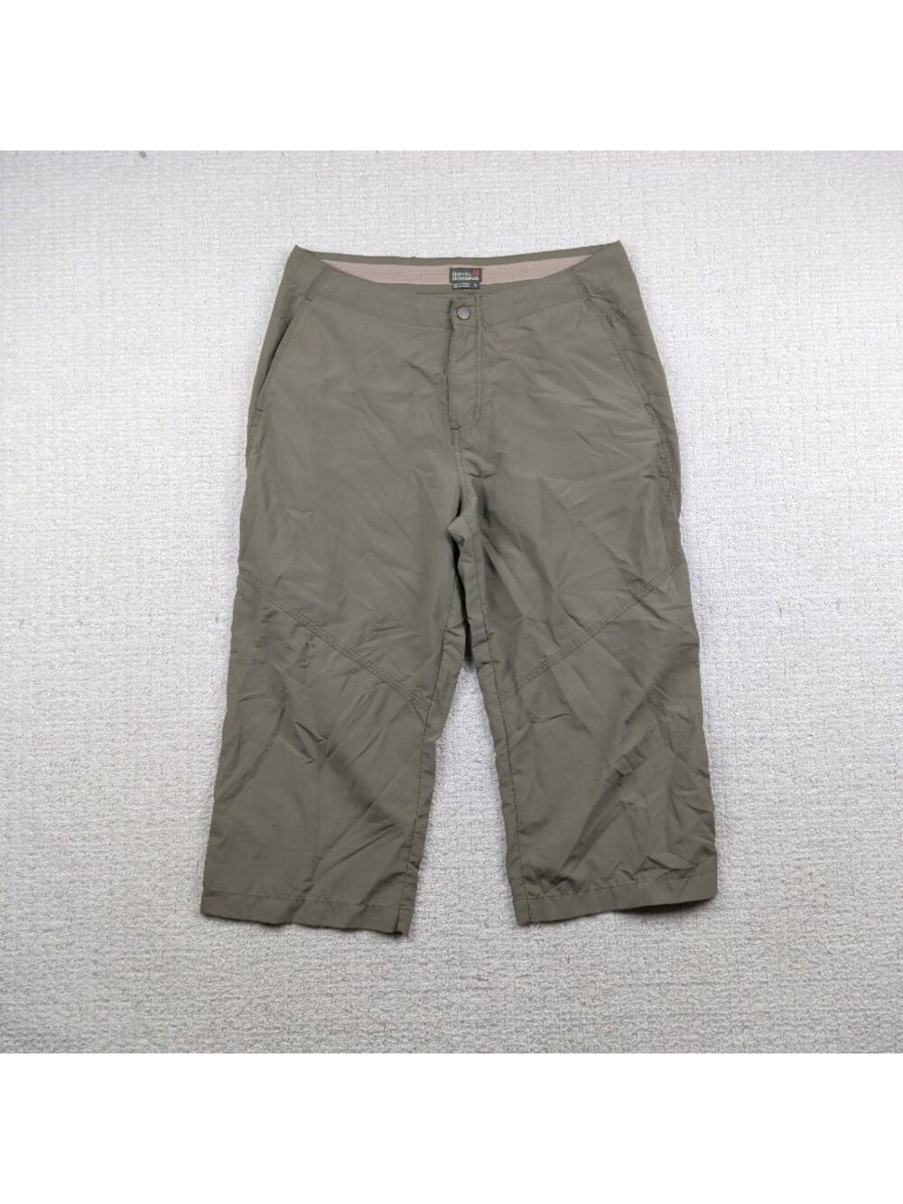 Royal Robbins Womens Khaki Stretch Capri Hiking Pants Size 8 Green Cropped Trail